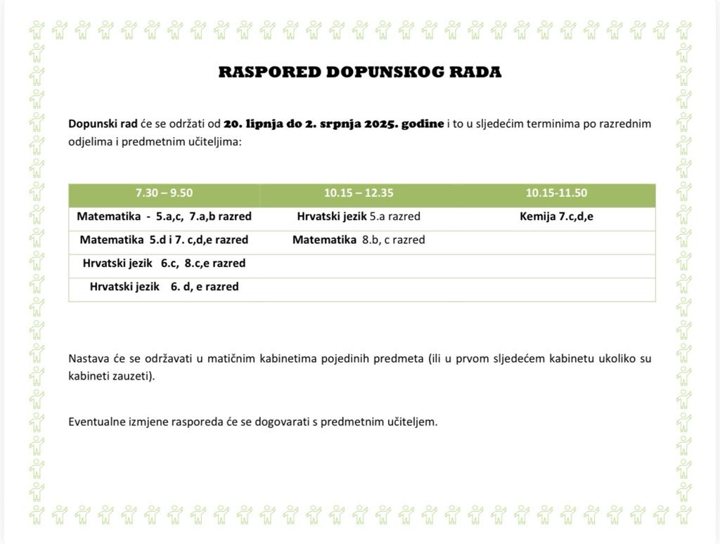 raspored dop. rad