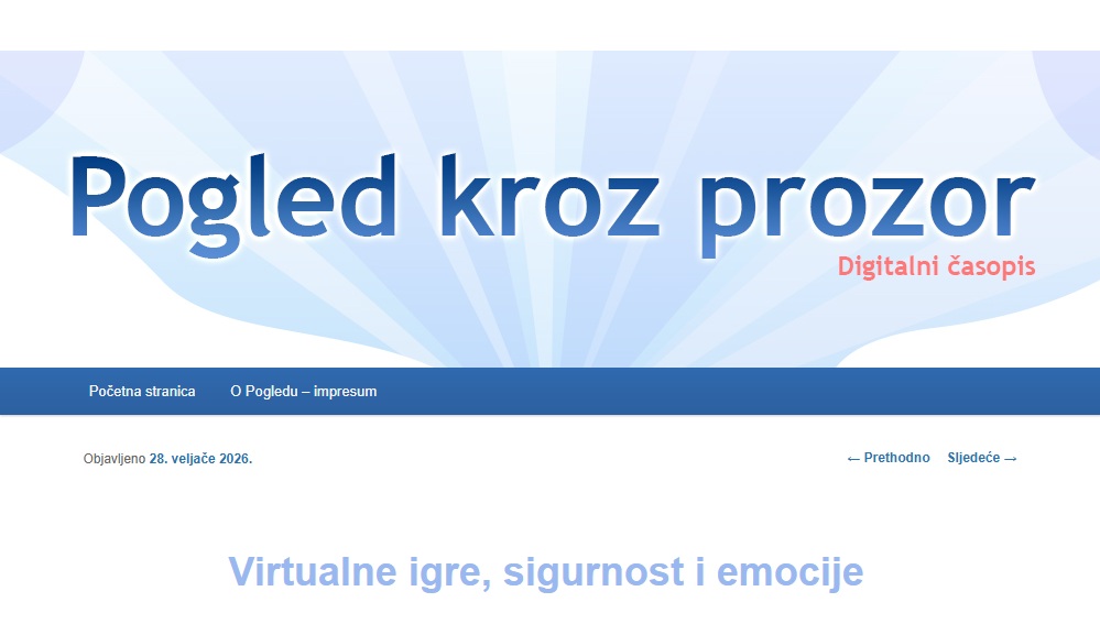 Rad Dajane Antunović objavljen u digitalnom časopisu za obrazovne stručnjake ‘Pogled kroz prozor’