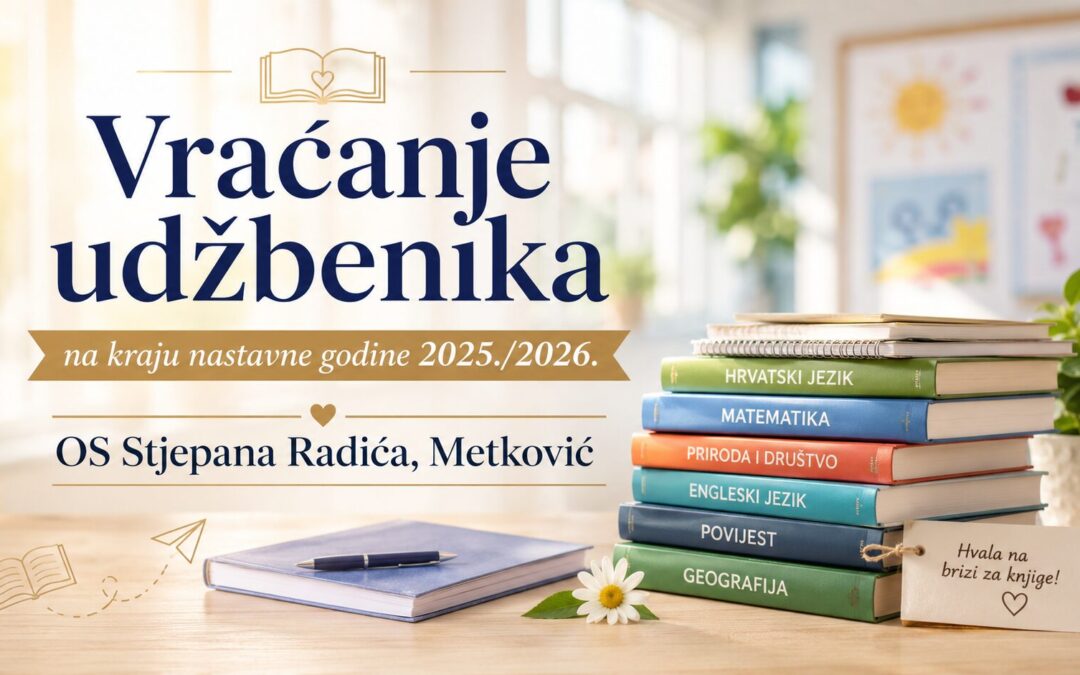 Obavijest za učenike i roditelje – VRAĆANJE UDŽBENIKA