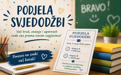 OBAVIJEST: Podjela svjedodžbi